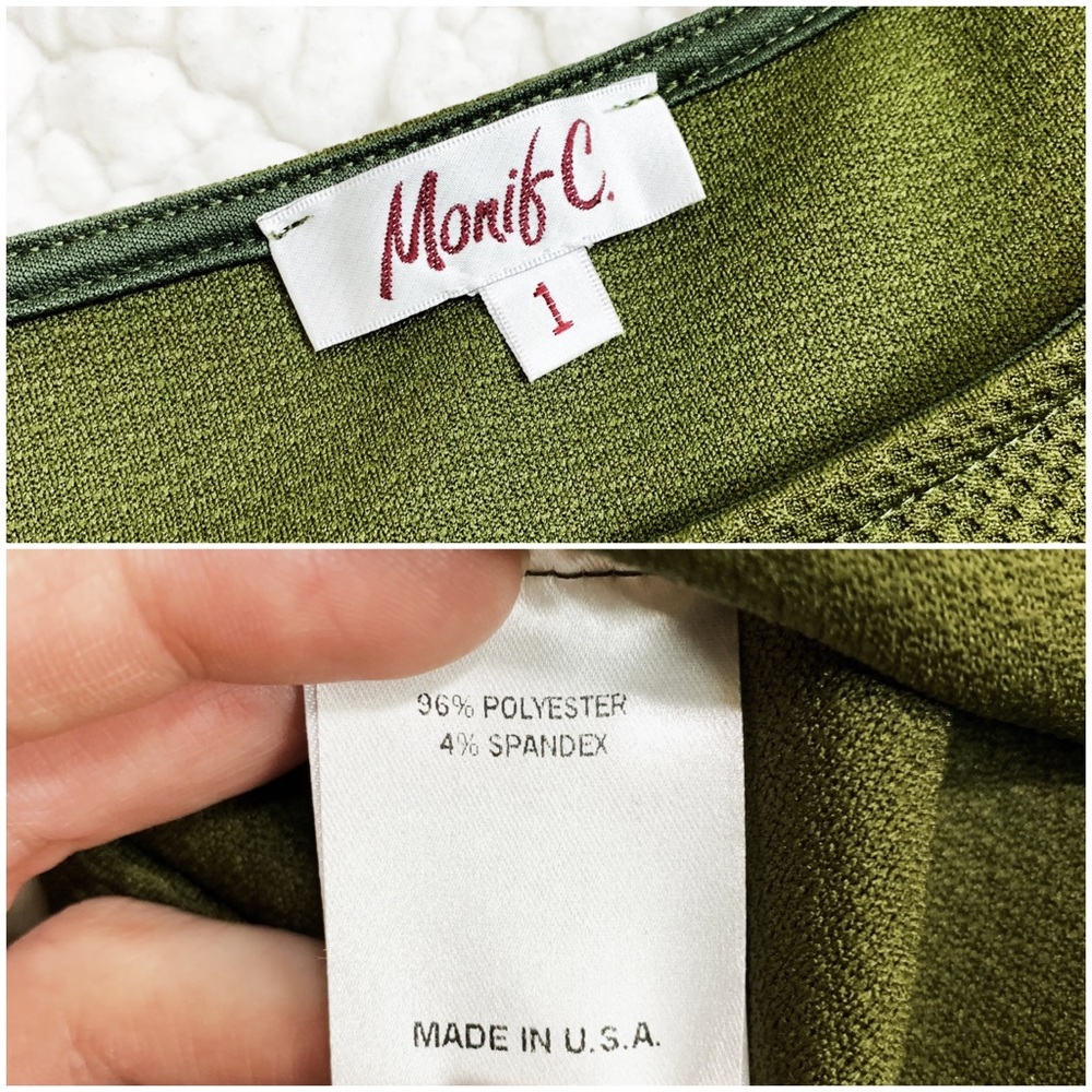 Monif C. Green Long Sleeved Crop Top - Size 1X - Picture 8 of 8